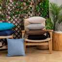Kevin Textile Pack of 2 Decorative Outdoor Waterproof Throw Pillow Covers Checkered Pillowcases Classic Cushion Cases for Patio Couch Bench 16 x 16 Inch Black