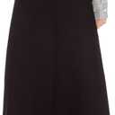 Dani's Choice Elastic Waist A-line Flared Long Skirt (XL, Black)