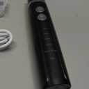 Tooth Polisher, Rechargeable Tooth Whitening Kit for Teeth Cleaning and Whitening, with 3 Tooth Polish Paste and 5 Brush Heads, LED Light, Easy to Use at-Home Personal Dental Care Kit (Black)