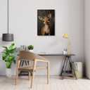 Retro Adorable Christmas Reindeer Canvas Wall Art Rudolph the Red Nose Reindeer Poster Dark Academia Aesthetic Whimsical Deer Print for Vintage Bedroom Living Room Decor Unframed12x18inch