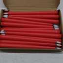 Macarrie 24 Packs Flameless Taper Candles Battery Operated Fake 11 Inch Long Candle Light LED Flameless Candlesticks Flickering Tapered for Wedding, Halloween, Christmas(Red)