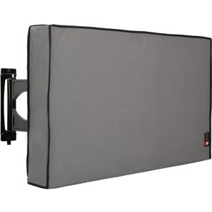 iBirdie Outdoor TV Cover 52 to 55 inch Weatherproof, Cover Size 52''L x 31''H, Waterproof for Outside Flat Screen 52 to 55 inch TV, Grey, 600D Thick Fabric Screen Protector with Bottom