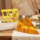 Youyole 2 Pcs Passover Table Decorations Pyramid Camel Hebrew Text Decor Acrylic Happy Passover Table Decoration Sameach Sign Decor for Pesach Party Supplies