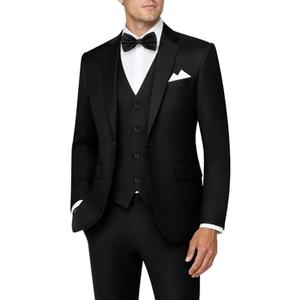 MAGE MALE Mens 3 Piece Suits Slim Fit Tuxedo Suit Set Soild Prom Wedding Suits One Button Blazer Vest Pants Set M