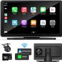 7" Apple Carplay & Android Auto, Wireless Apple Carplay Screen with 4K Dash Cam,1080p Backup Camera DVR Carplay Screen for Car with Bluetooth, Navigation, Mirror Link, Voice Control
