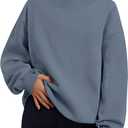 Trendy Queen Womens Oversized Sweatshirts Mock Neck Pullover Long Sleeve Tops Fall Fashion Outfits 2026 Clothes (M)