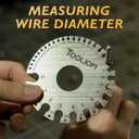 TOOLIOM Stainless Steel Welding Gauge Set - Wire Gauge Measuring Tool, Round Dual Sided Metal Sheets Guage & 2 PCS Mater Thickness Gauge Tool