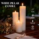 36 Pack White Pillar Candles Bulk Set, 2x3 2x6 2x8 Inch - 12 Each Size, Dripless Smokeless Clean Burning for Wedding Centerpieces, Home Decor, Church, Romantic Ambiance