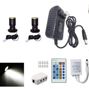 Jorunhe 1.5w White LED Mini Surface Mounted Light Jewelry Cabinet Lamp Spotlight Ac85-265v (Pack-2,Cold White 6000k)