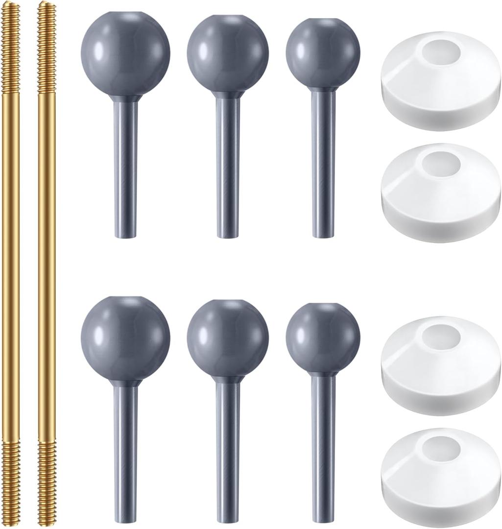 Enhon 2 Pack Universal Pop Up Drain Ball Rod Assembly, Sink Ball Rod Assembly Compatible with Pop Up Stopper, Pivot Rod Bathroom Sink Repair Kit, Includes 3 Sizes of Pop Up Balls and Cone Washers