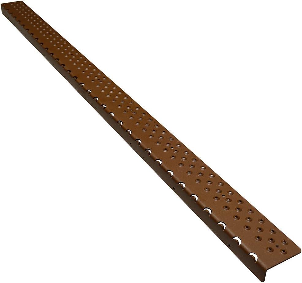 HandiTreads Non Slip Aluminum Stair Nosing, Powder Coated Black, 2.75" x 48" with Color Matching Wood Screws, Brown