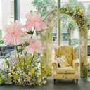 Large Artificial Flowers, 5.58ft Giant Standing Poppy Decorations, Handcrafted Huge Flowers for Wedding, Garden, Hotel, Office, Art Gallery& Shop Window Display (1, Pink-3)