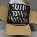 Ceiling Light Fixture,Hand-Woven Rattan Flush Mount Ceiling Light,Farmhouse Light Fixtures Ceiling Mount Boho for Hallway Bedroom Kitchen Entryway Living Room (1 Pack Black)