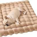 SOMAHE Cat & Dog Bed Mat, Soft Plush Faux Fur Kneading Pet Bed for 2 Cats or Small Dogs, Machine Washable Cat Sleeping Pad, Non-Slip Fluffy Pet Rug for Indoor Cats Kittens & Small Dogs,27x20 In Coffee