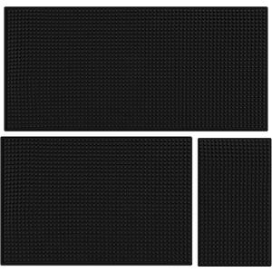 Tioncy 6 Pcs Bar Mat for Countertop 6 x 12 Inch, 18 x 12 Inch, 24 x 12 Inch Non Slip Rubber Mat Service Spill Cocktail Bartending Coffee Bar Mats for Hot Dishes Restaurants Barbershop Hot Pads, Black
