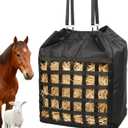 Extra-Large 25219 in Slow-Slow Feed Hay Bag with Drawstring Closure & Rope-Head Pocket  Heavy-Duty Oxford Fabric Horse, Donkey & Goat Hay Feeder  Prevents Waste & Enhances Safety
