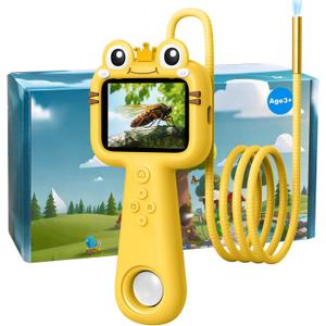 Borescope Camera for Kids - STEM Science Educational Toy for 4-12 Years Old Boys & Girls | Birthday Gift for Outdoor Adventures & Nature Discovery (Yellow)