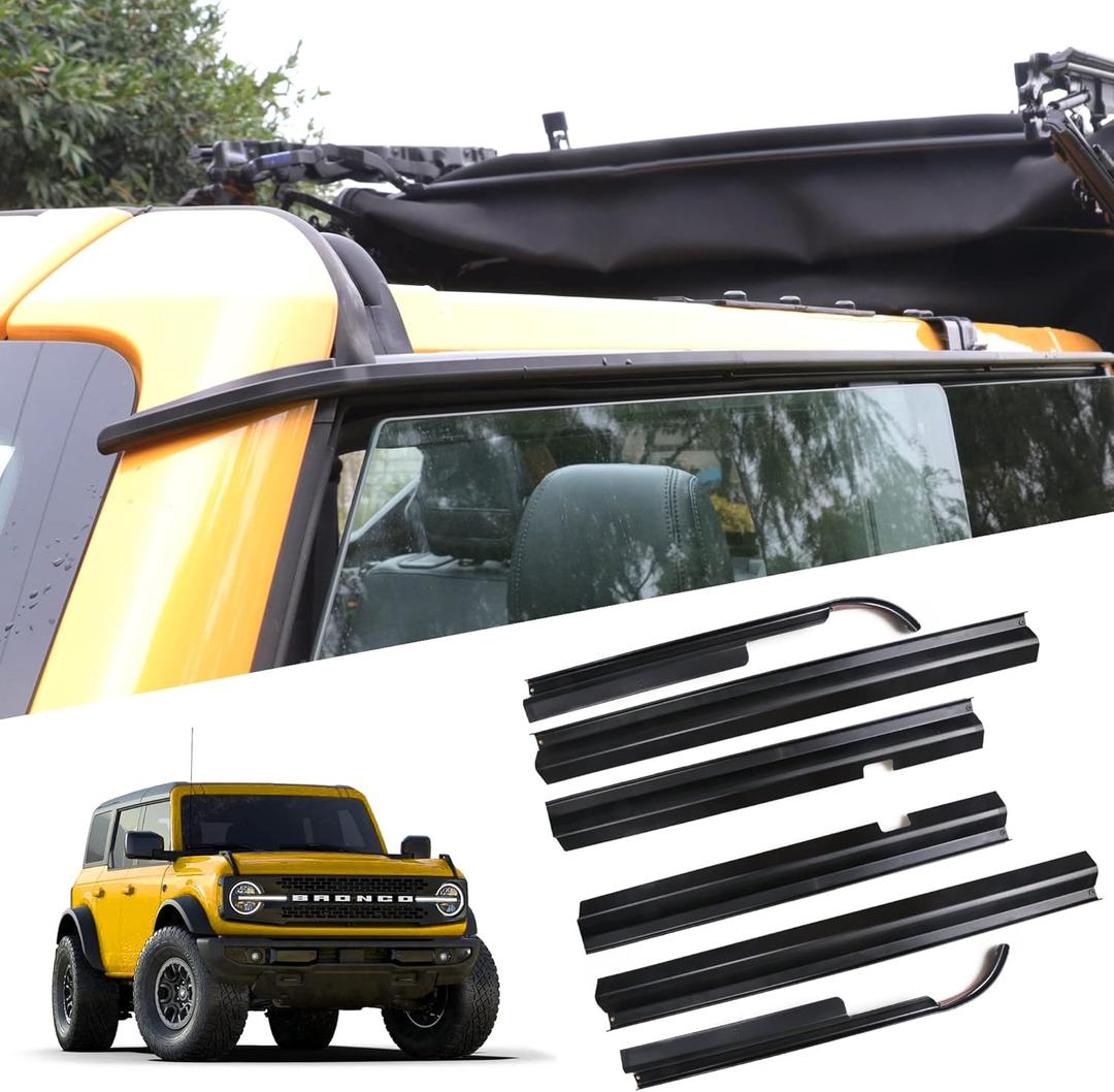 Window Visor Rain Guard Compatible with 2021 2022 2023 2024 2025 New Ford Bronco 4 Door Exterior Accessories Protect from Raindrops Sound Noise Sun Rays, Black for 2 Sides Window