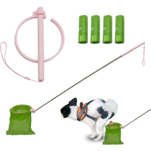 Wzxlj. Y Dog Pooper Scooper, 30" Extendable Handle, Lightweight for Small & Large Dogs, Pet Waste Removal Tool for Yard (Dog Pooper Scooper)