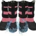 Waterproof Grip Dog Shoes,Anti-Slip Dog Socks Boots,Zipper Dogs Booties Paw Protectors for Hardwood Floor,Indoor and Outdoor for Small Medium Large Dogs Pink, Size 5