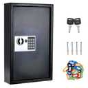 60-Key Digital Key Cabinet with Code, Tags, Wall Mount Organizer, Black