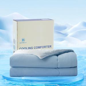 BedTreat Cooling Comforter Twin Size Cool Comforters for Hot Sleepers Cooling Blanket Breathable Comforter Summer Bedding Blue and Grey