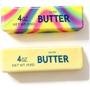 Realistic Soft Butter Stick Fidget Toy,Slow Rebound Cute Butter Squeeze Stress Balls, Slow Rising Squishy for Adults Anxiety & Stress Relief, Sensory Gifts for Office, Home (Yellow+Colorful)