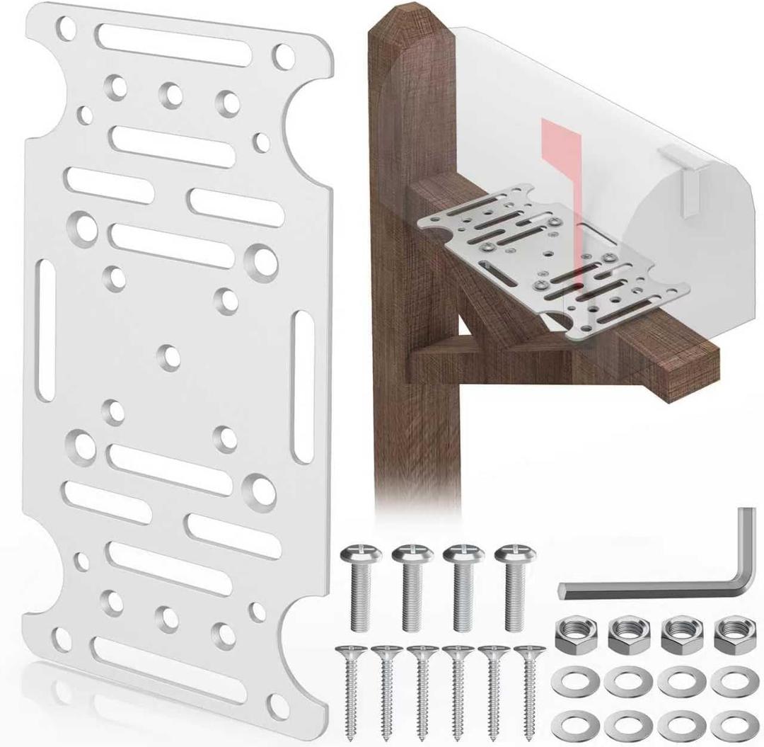 Mailbox Mounting Bracket, Heavy-Duty Plate for Post Mount Mailboxes Compatible with Mail Boss, Architectural MAILBOXES, Gibraltar, hykolity, ShoppingOnBed, adoorn (White)