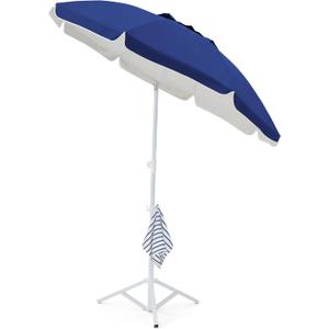 JEAREY 6.5ft Sun Shade Umbrellas, Portable Umbrella with Stand, Lightweight Sun Protection Free Standing Sport Umbrella for Outdoor Sports, Camping, Fishing, Patio, Beach, Royal Blue