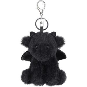 Apricot Lamb Cute Toys Plush Dragon Dinosaur Stuffed Animal Soft Keychain for Kids Bag, Purse, Backpack, Handbag (5 Inches)  (Black)