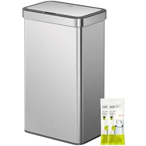 EKO 21 Gallon Touchless Motion Sensor Kitchen Trash Can, Stainless Steel | 80L| Stainless Steel | Soft-Close | Fingerprint-Resistant | Bucket-Free Interior |Automatic Garbage Can| Recycling Bin