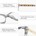 Joylook Reading Glasses for Women Trendy TR90 Blue Light Blocking Metal Frame Readers Stylish Square Cat Eye Eyewear, Tortoise Grey, 1.25x