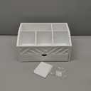 Coffee Bar Organizer with Drawer, Coffee Station Organizer for Countertop, Wood Coffee Bar Accessories Organizer for Coffee Bar Decor, Farmhouse Coffee Cup Pod Holder Condiment Organizer(White)