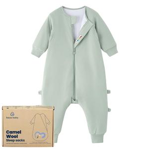 kaiya baby Unisex Toddler Sleep Sack with Feet 1.0 Tog Split Legs Sleep Sack 3T-4T, Sleep Bag Walker, Gifts for Boys & Girls, Pea Green