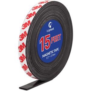 Magnetic Tape, 15 Feet Magnet Tape Roll (1/2'' Wide x 15 ft Long), with 3M Strong Adhesive Backing. Perfect for DIY, Art Projects, whiteboards & Fridge Organization