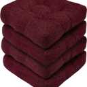Basic Beyond Chair Cushions for Dining Chairs, Non-Slip Chair Pads, Thick Seat Cushions for Dining Room Chairs, Kitchen Chair Cushions Set of 4, 17" x 17" x 4", Burgundy