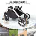 Bicystar Pet Stroller for Small Medium Dogs Cats Up to 45 lbs, Travel Lite Collapsible, All Terrain 4 Wheels for Jogging, Running, Black