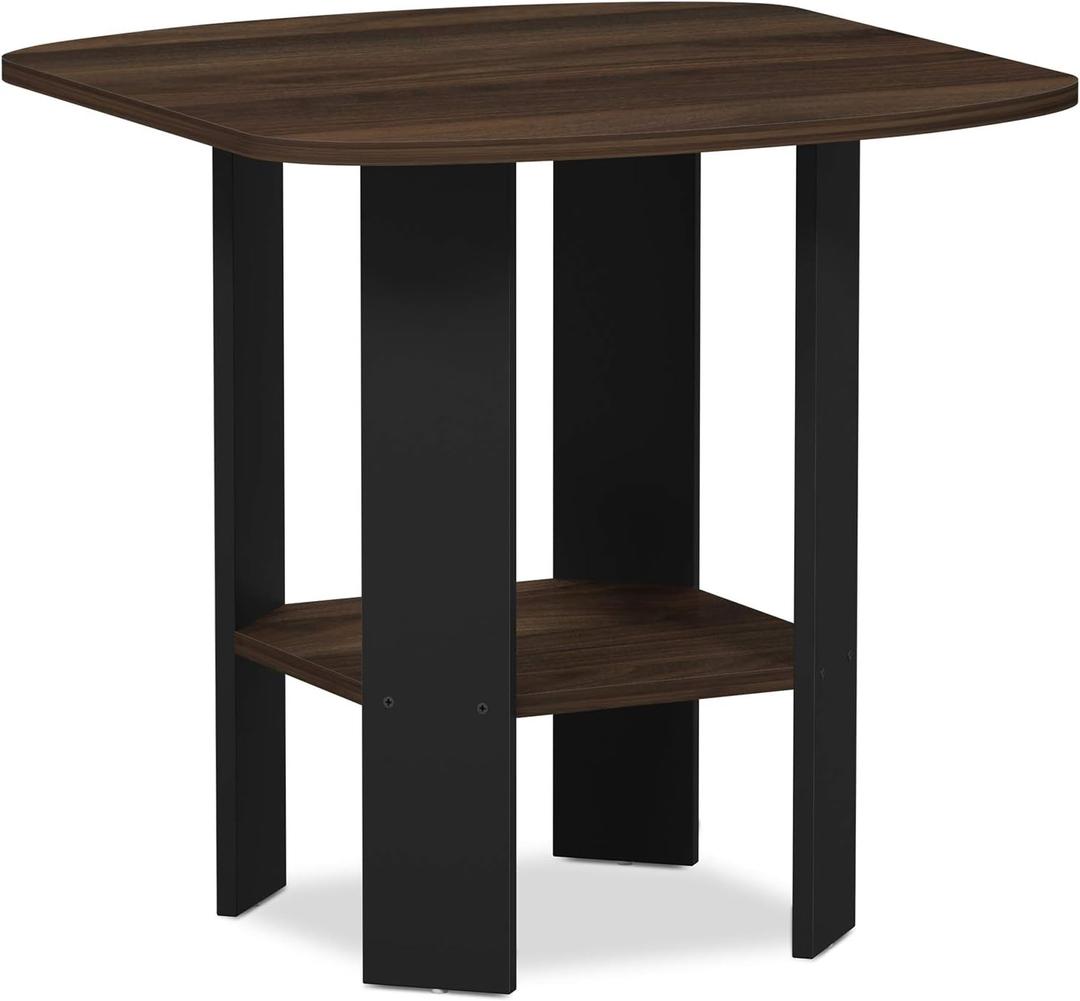 Furinno Simple Design End/SideTable, 1-Pack, Columbia Walnut/Black
