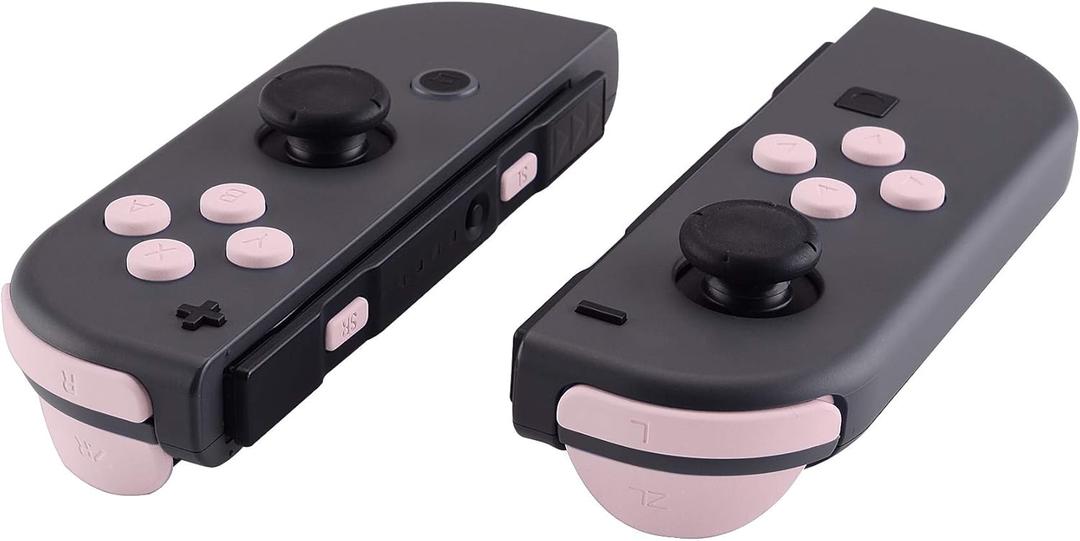 eXtremeRate DIY Full Set Buttons for Nintendo Switch & Switch OLED, Replacement Buttons for JoyCon, ABXY Direction Keys SR SL L R ZR ZL + - Home Capture Trigger Buttons Springs - Cherry Blossoms Pink