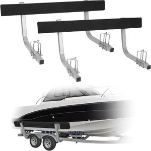 60" Boat Trailer Guide, 2PCS Rustproof Steel Trailer Guide ons, Trailer Guides with Carpet-Padded Boards, Mounting Parts Included, for Ski Boat, Fishing Boat, Sailboat Trailer