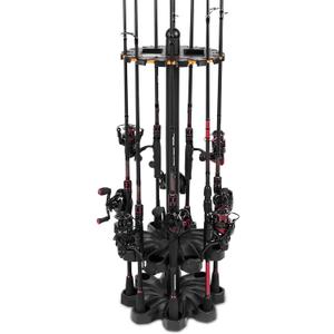 KastKing V16 Fishing Rod Rack - Fishing Pole Rack Holds Up to 16 Fishing Rods or Combos, Lightweight and Durable ABS Construction, Space-Saving Fishing Rod Holders for Garage