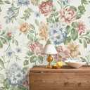 Vintage Floral Peel and Stick Wallpaper Floral Contact Paper for Cabinets and Drawers Flower Removable Self Adhesive Hydrangea Wallpaper for Bedroom Bathroom Waterproof Green Leaf 197inL17.3inW