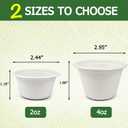 CAMKYDE 4 oz Disposable Bagasse Fiber Souffle Cups 200pk, 100% Natural Biodegradable Compostable Condiment Cups Sample Cup Tasting Cup (White, Pack of 200)