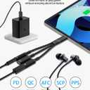 tavalmax USB C Splitter,USB C to 3.5mm Headphone and Charger Adapter,USB Type-C Digital Audio Headset/OTG Converter with 60W PD Fast Charging Dongle Cable for iPhone17/16, iPad, MacBook, Galaxy, Pixel