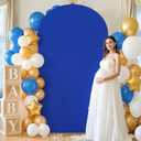 Blue Wedding Arch Cover Arch Backdrop Stand Cover 6.6FT Arch Wall Backdrop Cover Fitted Spandex Arch Cover Fabric Round Top Chiara Wedding Arch Cover for Happy Birthday Gender Reveal Garden Decoration