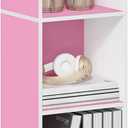 Furinno PASIR Book Shelf, 5-Tier Modern Bookshelf, Open Shelves Bookcase 9 x 12 x 52, for Living Room, Bedroom, Home Office, Pink/White
