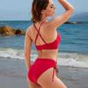 Blooming Jelly Womens Bikini Sets Two Piece Swimsuit 2026 Curvy Cutout String Bathing Suit (Red, XL)