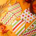 48 Pcs Thanksgiving Dog Bandanas Bulk Polka Dot Stripe Bandanas for Dogs Triangle Kerchief Bibs Scarf Set for Pet Fall Autumn Costume Photo Props Accessories Pet Shops Groomers, 4 Styles