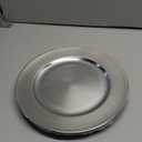 Ms Lovely Metallic Foil Charger Plates - Set of 6 - Made of Thick Plastic - Silver