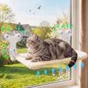 Aysoner Suction Cat Window Perch: 6 Suction Cups Sturdy Hold Up to 45lbs
